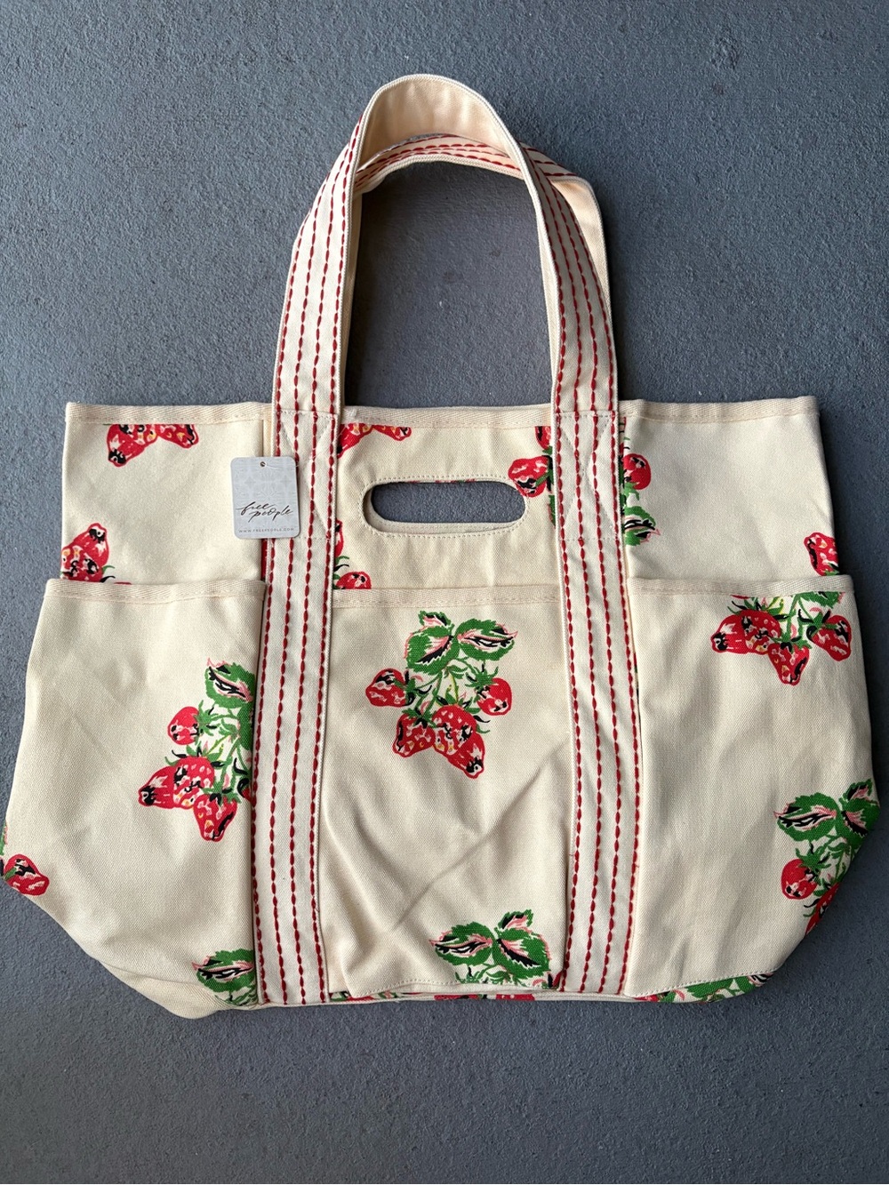 Free People Strawberry Caravan Canvas Tote ๐New with tags!!๐ฅ - Picture 14 of 16